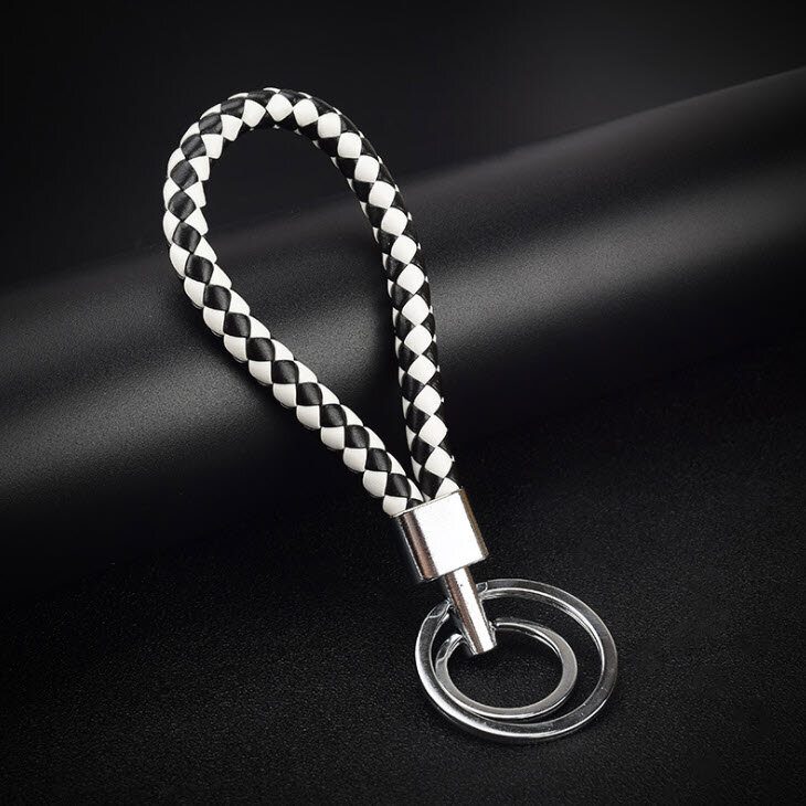 Decorative Leather Keychain Including Carabiner