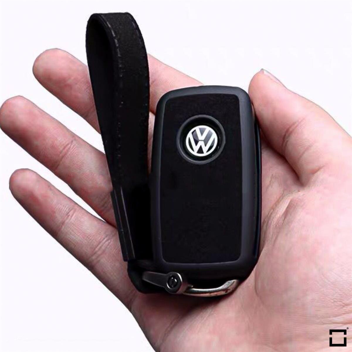 Étui en cuir pour clés de voiture Seat / Skoda / VW (type V2) | Carocase Premium Coque de protection clé voiture - Vue détaillée 3