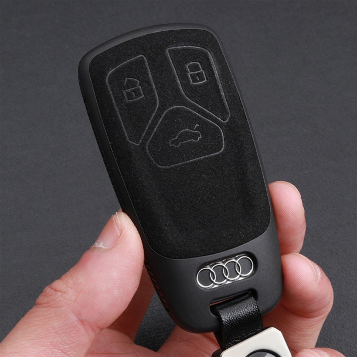 Étui en cuir pour clés de voiture Audi / VW (type AX6) | Carocase Premium Coque de protection clé voiture - Vue détaillée 2