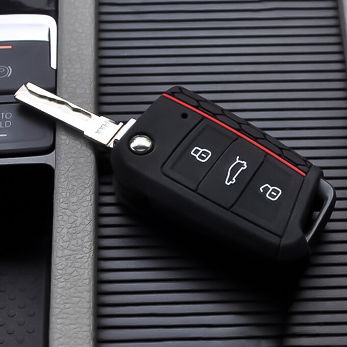 Key Cover for Seat / Skoda / Volkswagen (SEK22-V3) Premium key fob cover case - Detail view 2