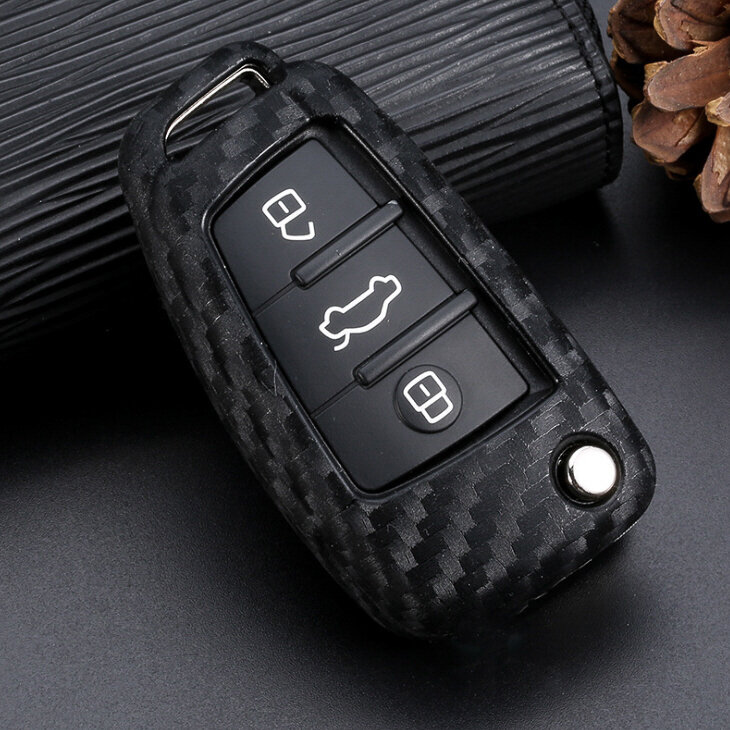 Silikonové pouzdro s karbonovým vzhledem pro klíče od auta Audi / VW (typ AX3) | Carocase Premium