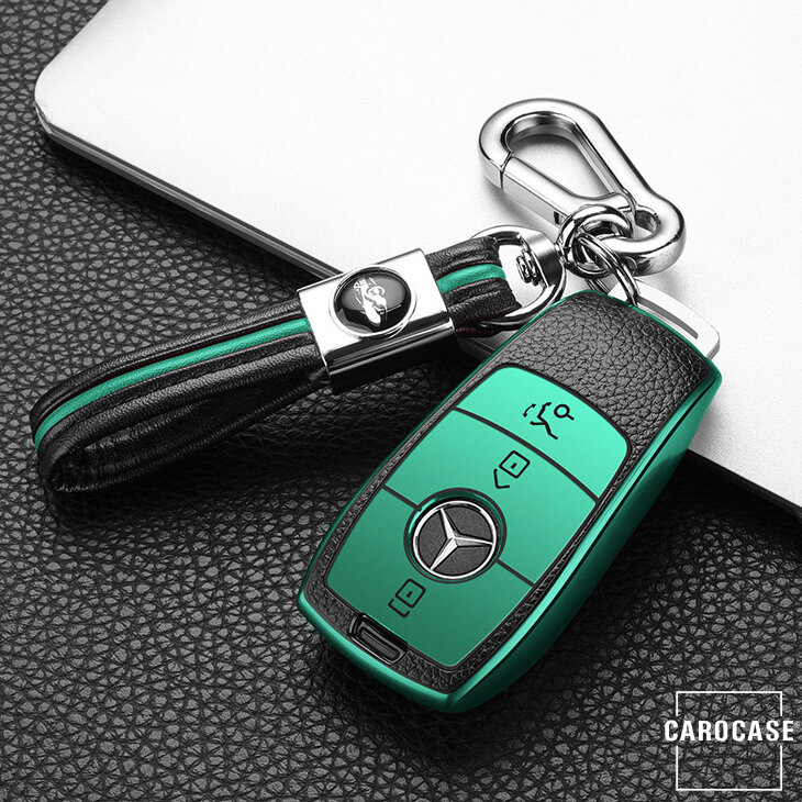 Silikon Leder-Look Schlüssel Cover passend für Mercedes-Benz Schlüssel  SEK13-M9
