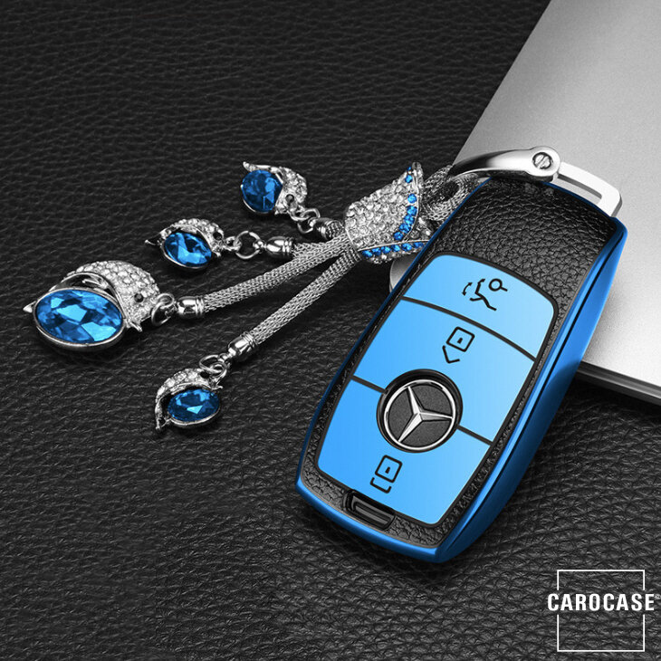 Silikon Leder-Look Schlüssel Cover passend für Mercedes-Benz Schlüssel  SEK13-M9