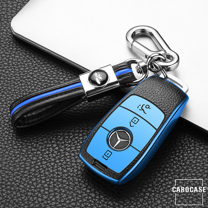 Silikon Leder-Look Schlüssel Cover passend für Mercedes-Benz Schlüssel  SEK13-M9