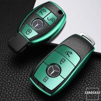 Silikon Leder-Look Schlüssel Cover passend für Mercedes-Benz Schlüssel  SEK13-M9 Premium Autoschlüssel Schutzhülle - Detailansicht 3