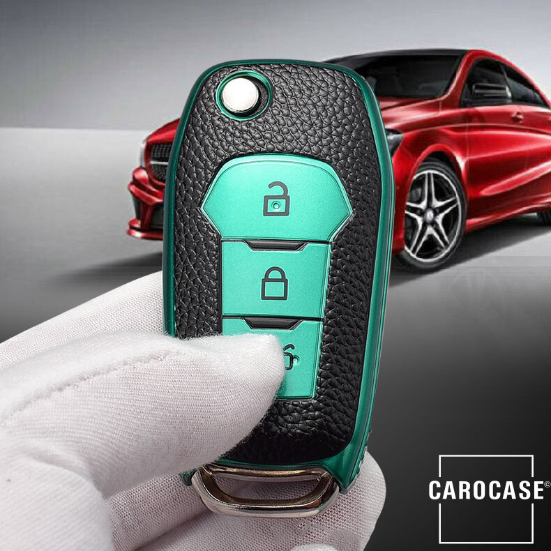 Silikon Leder-Look Schlüssel Cover passend für Ford Schlüssel  SEK13-F2 Premium Autoschlüssel Schutzhülle - Detailansicht 3