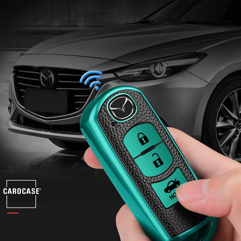 Silikon Leder-Look Schlüssel Cover passend für Mazda Schlüssel  SEK13-MZ2
