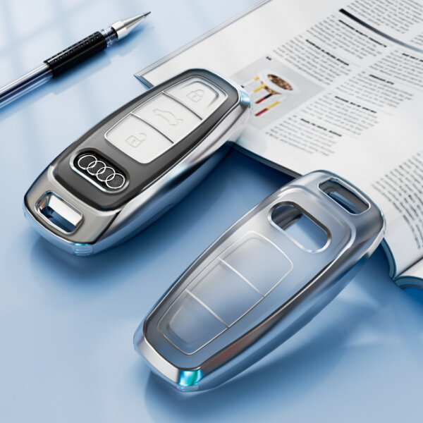 Prabangus cinkuotas TPU dėklas Audi / VW automobilio raktams (tipas AX7) | Carocase Premium Odinis dėklas raktams Premium apsauga