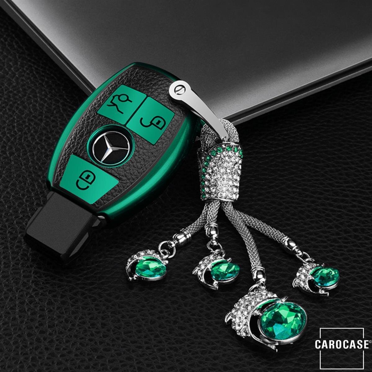 Silikon Leder-Look Schlüssel Cover passend für Mercedes-Benz Schlüssel  SEK13-M7