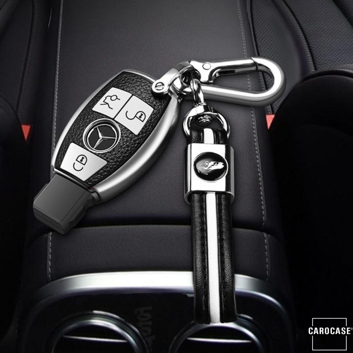 Silikon Leder-Look Schlüssel Cover passend für Mercedes-Benz Schlüssel  SEK13-M7