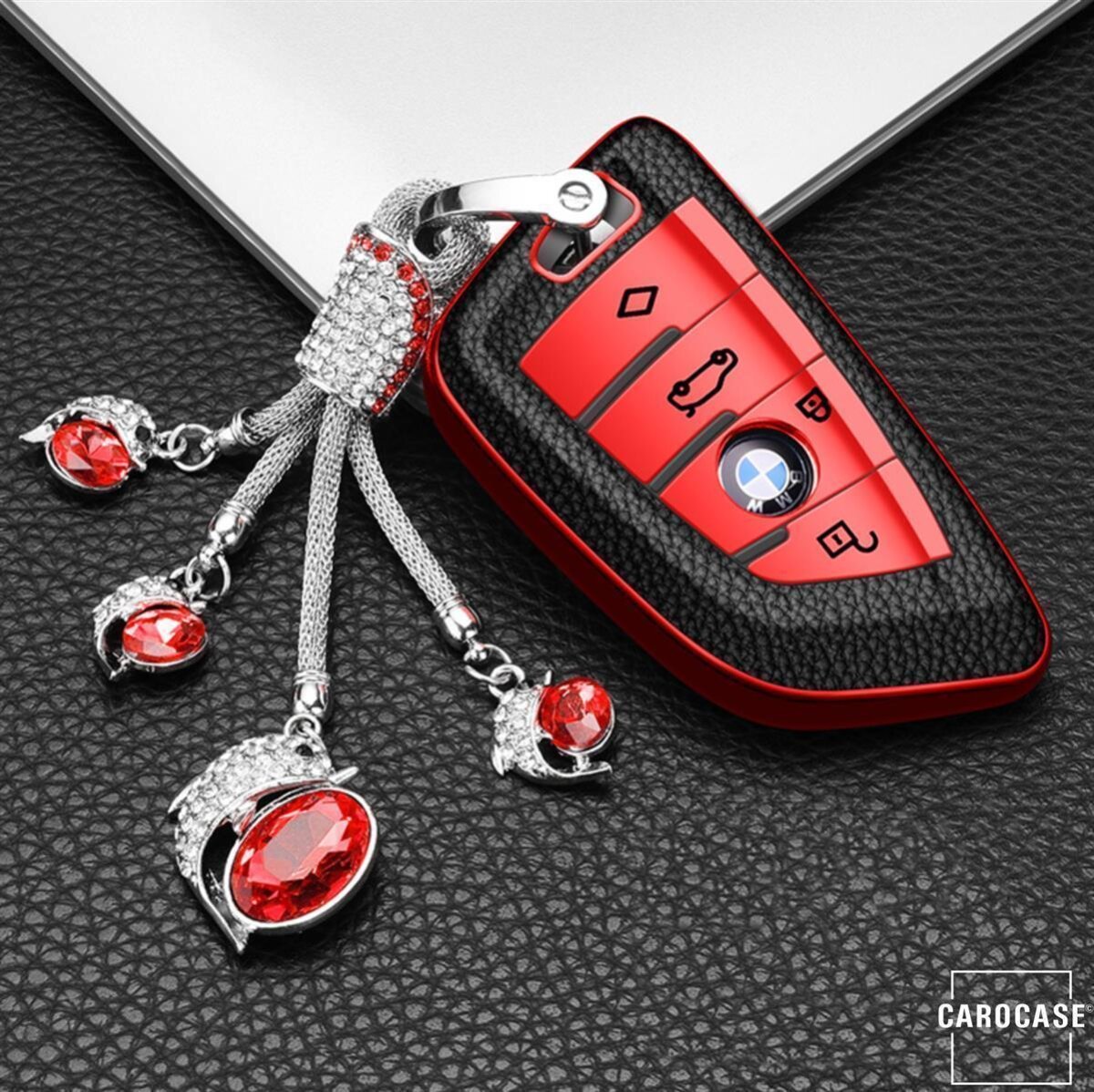 Silikon Leder-Look Schlüssel Cover passend für BMW Schlüssel  SEK13-B7