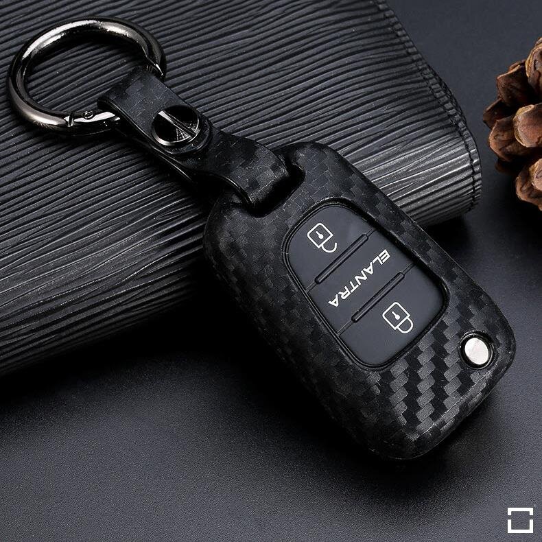 Silikoninis anglies pluošto dėklas Hyundai / Kia automobilio raktams (tipas D5X) | Carocase Premium
