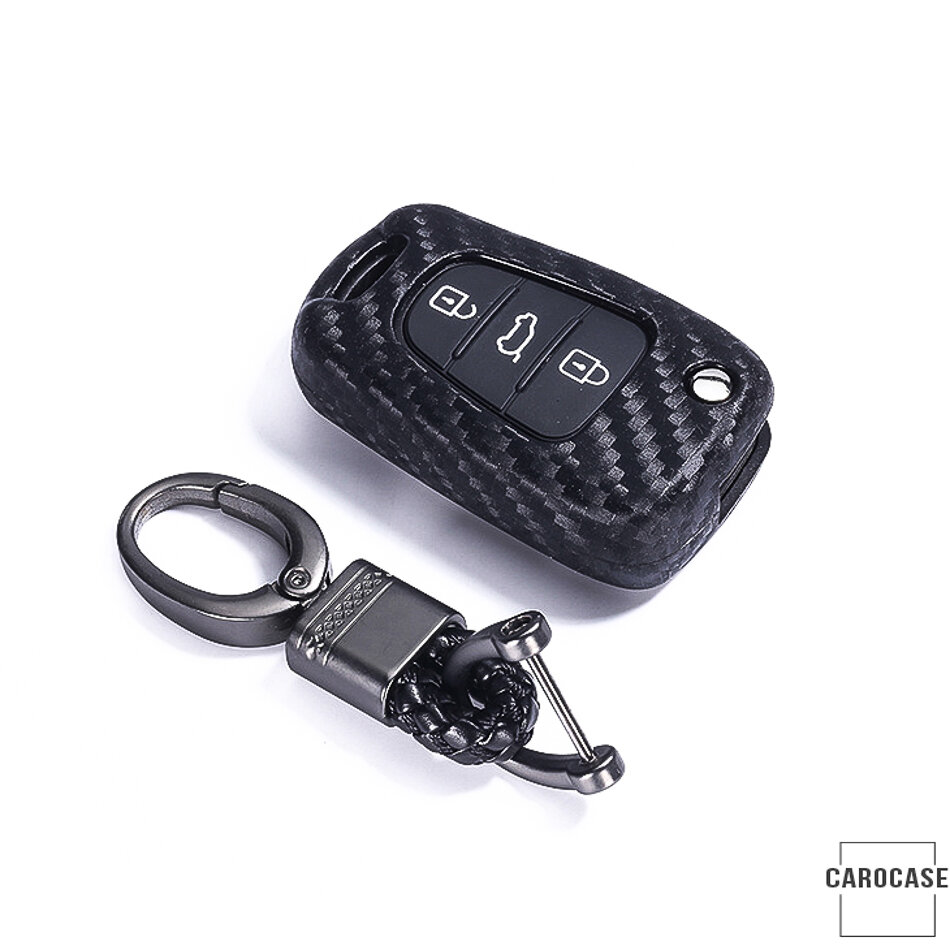 Silikoninis anglies pluošto dėklas Hyundai / Kia automobilio raktams (tipas D5X) | Carocase Premium