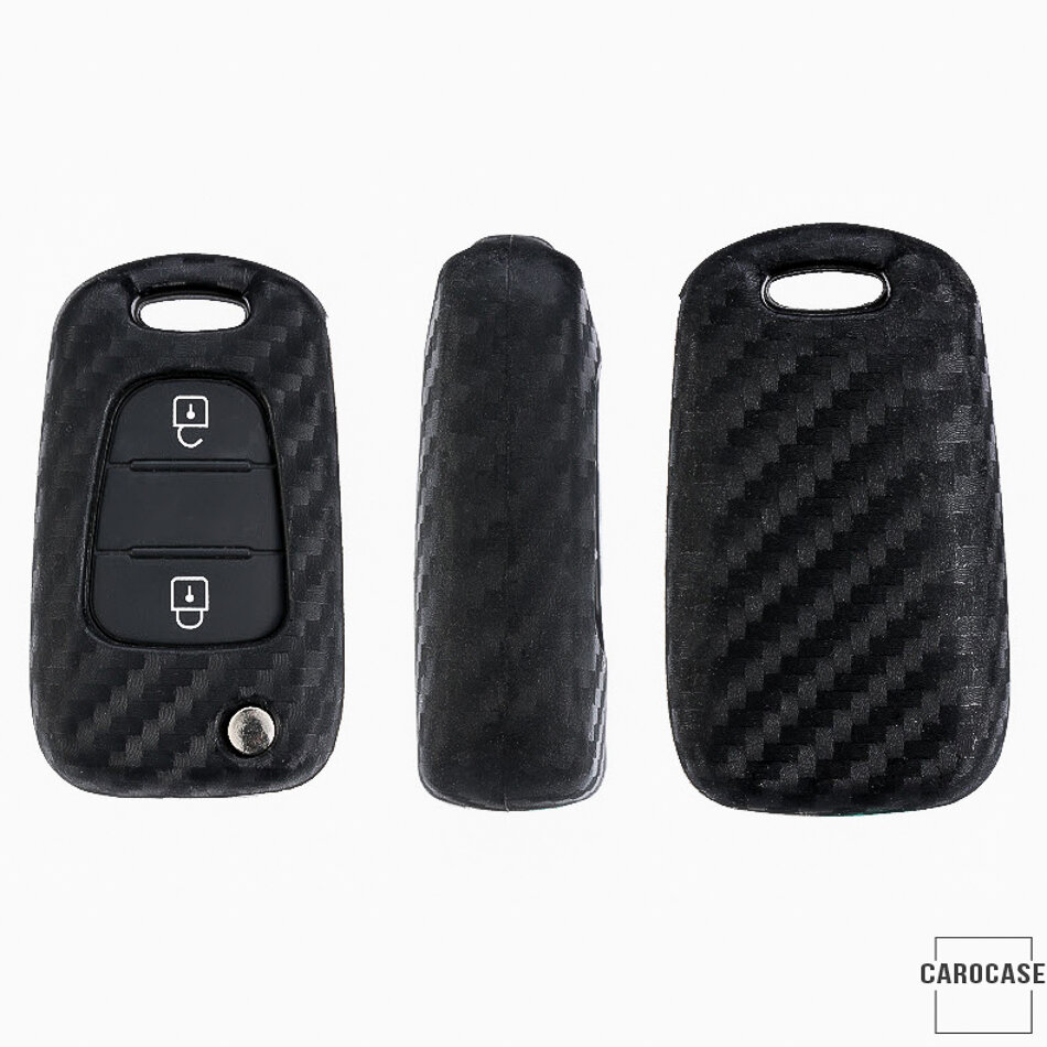 Silikoninis anglies pluošto dėklas Hyundai / Kia automobilio raktams (tipas D5X) | Carocase Premium