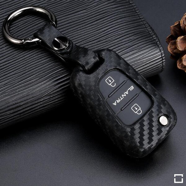 Silikoninis anglies pluošto dėklas Hyundai / Kia automobilio raktams (tipas D5X) | Carocase Premium