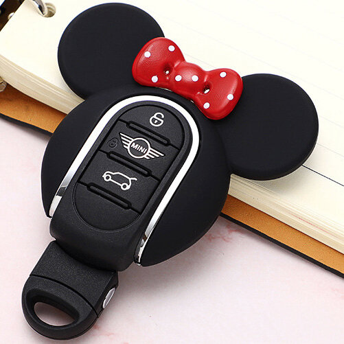 Custodia protettiva per chiavi auto MINI (tipo MC3) in nero | Carocase Premium Custodia copri-chiave protezione telecomando auto