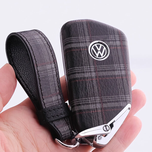 Leder Hülle für Seat / Skoda / VW Autoschlüssel (Typ V11) | Carocase Premium Premium Schutzhülle Autoschlüssel Case