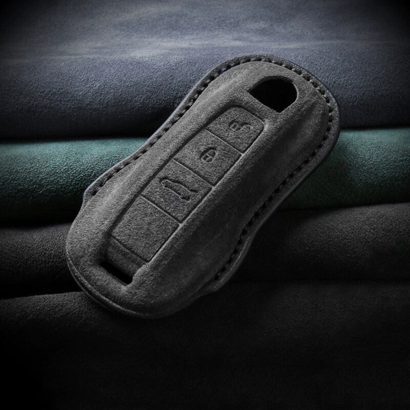 Étui en Alcantara pour clés de voiture Porsche (type PE2) | Carocase Premium Coque de protection clé voiture - Vue détaillée 2
