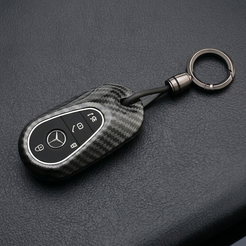 Silikonski ovitek v videzu karbona za avtomobilske ključe Mercedes Benz (tip M11) | Carocase Premium Premium ovitek za ključ - Podroben pogled 3