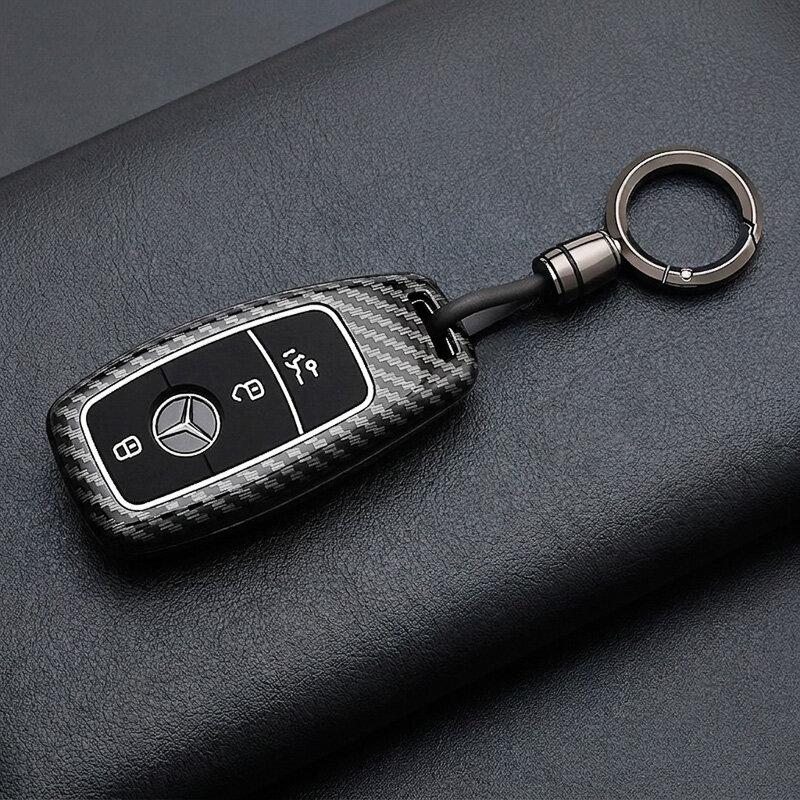 Silikónové puzdro v karbónovom vzhľade na kľúče od auta Mercedes Benz (typ M9) | Carocase Premium