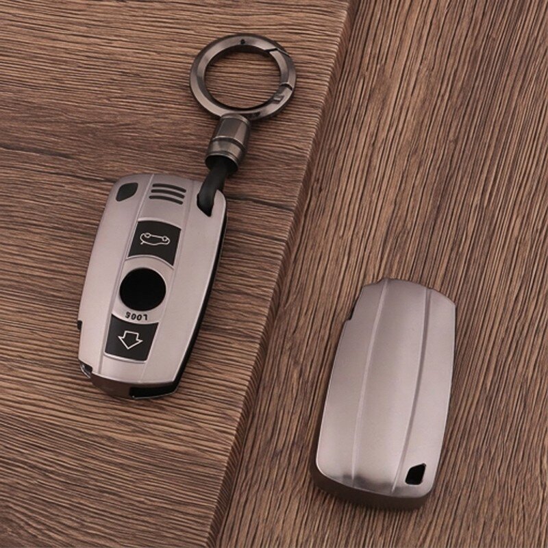 Blødt TPU etui til BMW bilnøgler (type B3X) i Gunmetal inkl. nøglering | Carocase Premium Premium læderetui til bilnøgler dæksel