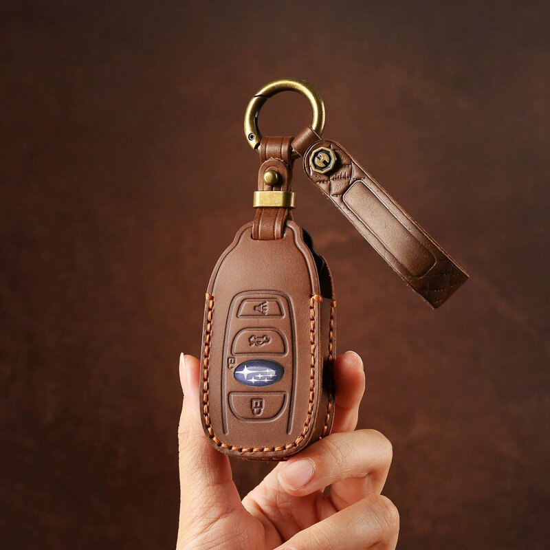 Carocase Handcrafted Leather Key Cover for Subaru Car Key (Type SB3) | Premium Genuine Leather Protective Case