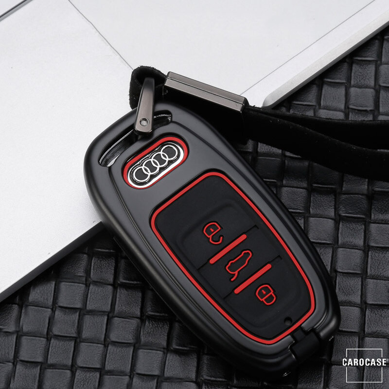 Capa de silicone com aparência de fibra de carbono para chaves de carro Audi / VW (tipo AX4) | Carocase Premium Capa de chave de carro - Vista detalhada 2