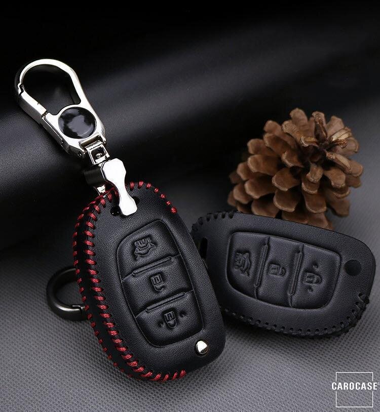 Hyundai / Kia marka araç anahtarları için deri kılıf (D7 tipi) | Carocase Premium