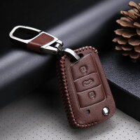 Usnjen etui za avtomobilske ključe Audi / Seat / Skoda / VW (tip V3) | Carocase Premium Premium ovitek za ključ - Podroben pogled 3