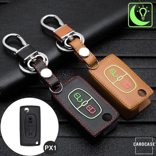 Cuero funda para llave de Citroen, Peugeot PX1