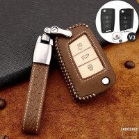Premium Leder Cover passend für Volkswagen, Skoda,...