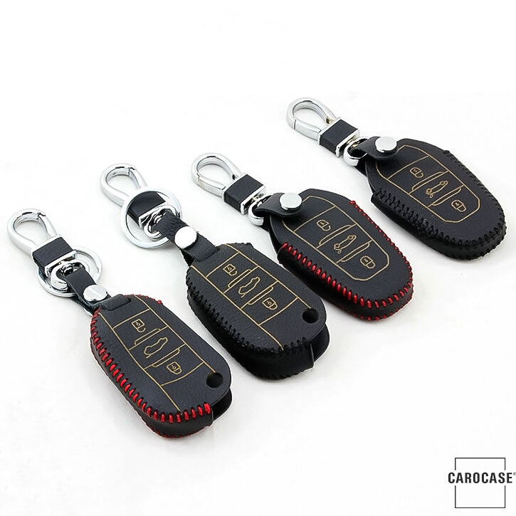 Coque de protection en cuir pour voiture Citroen, Peugeot clé télécommande P3 Coque de protection clé voiture - Vue détaillée 2
