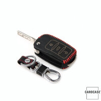 Leather key fob cover case fit for Volkswagen, Skoda,...